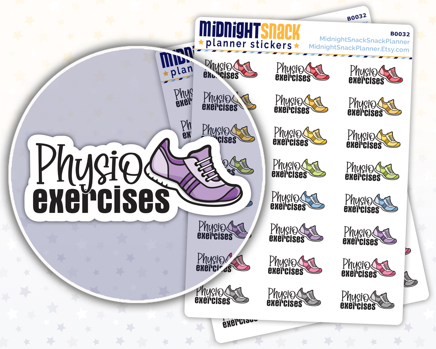 Physio Therapy Exercises Reminder Planner Stickers