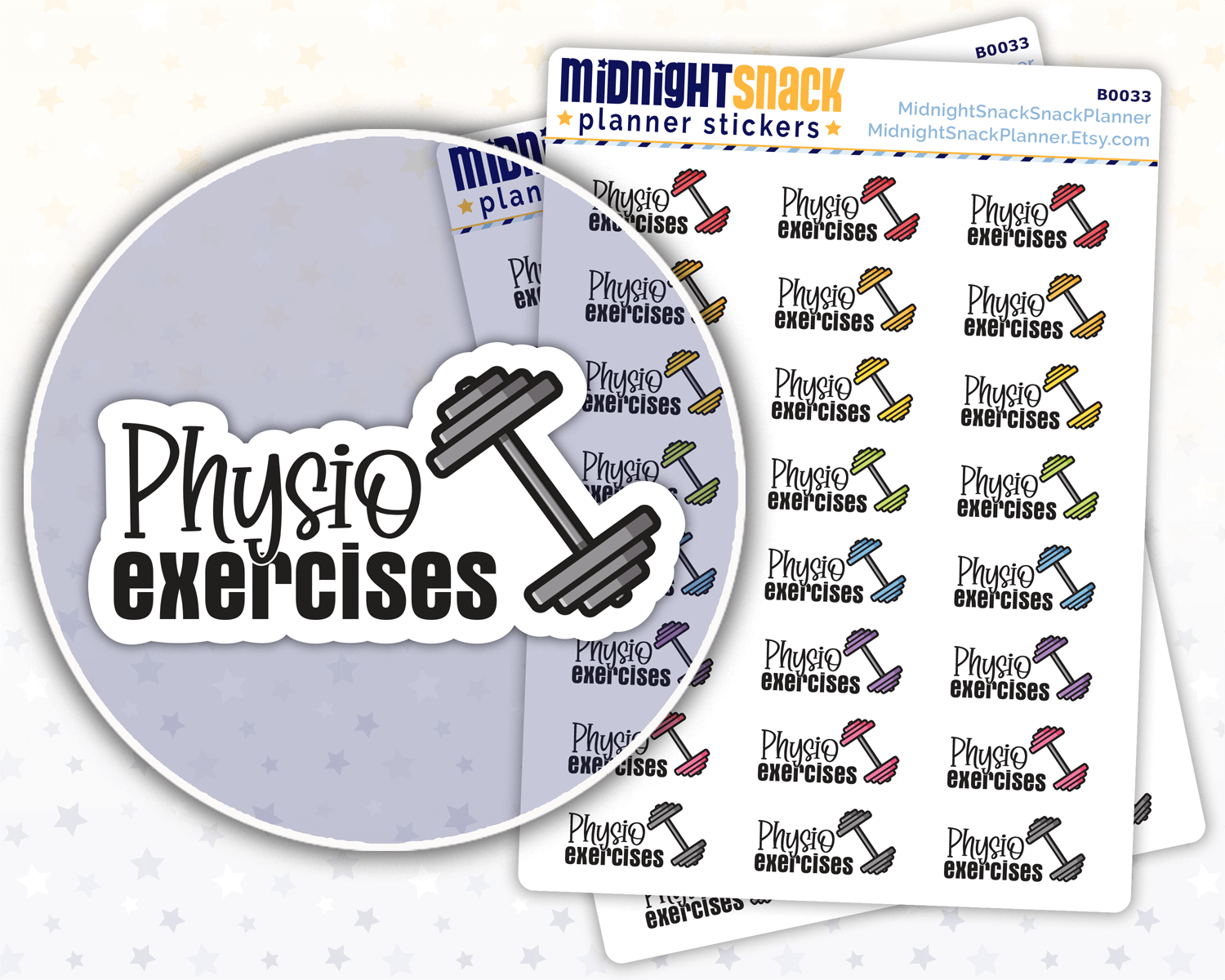 Physio Therapy Exercises Reminder Planner Stickers