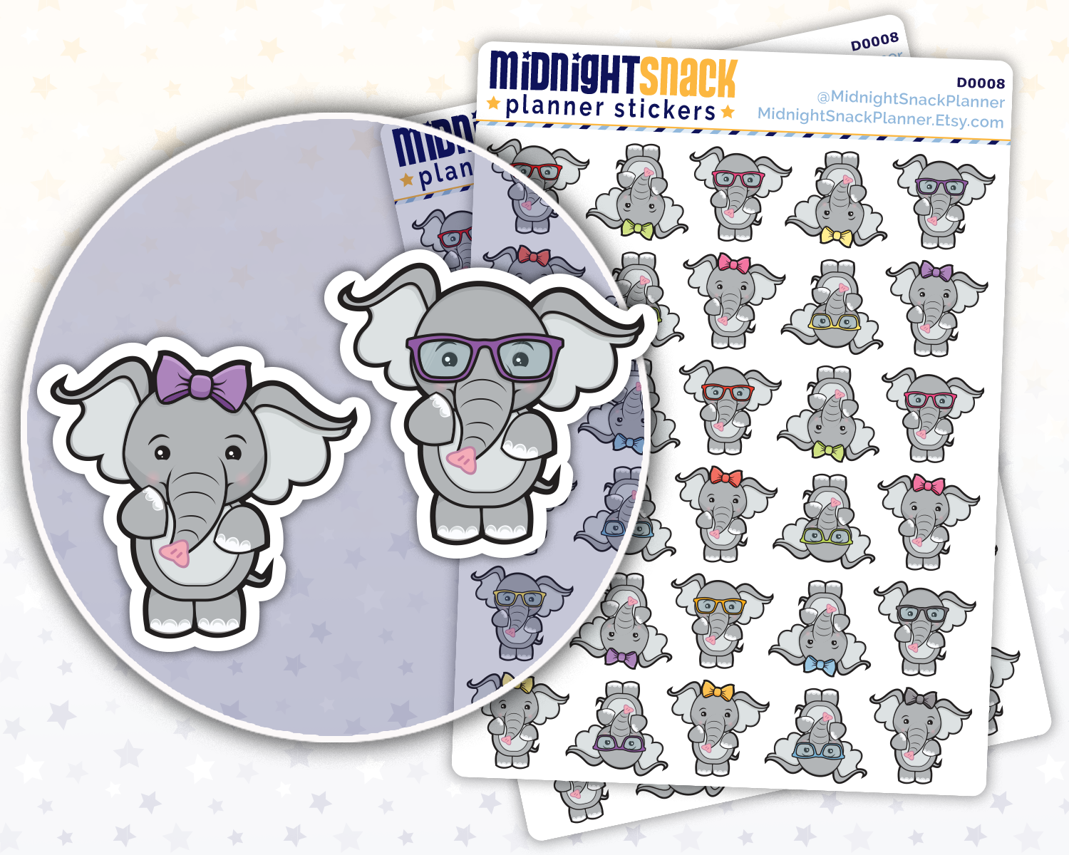 Elephant Icon Decorative Planner Sticker from Midnight Snack Planner