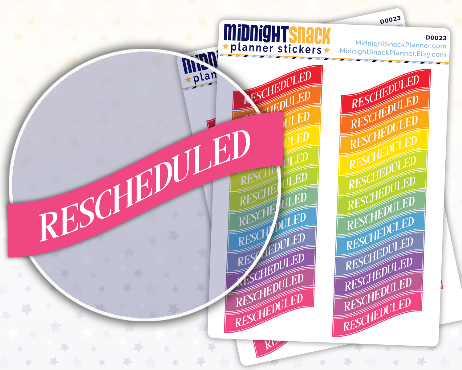 Cancelled, Rescheduled, Nope, and Not Today Banner Planner Stickers