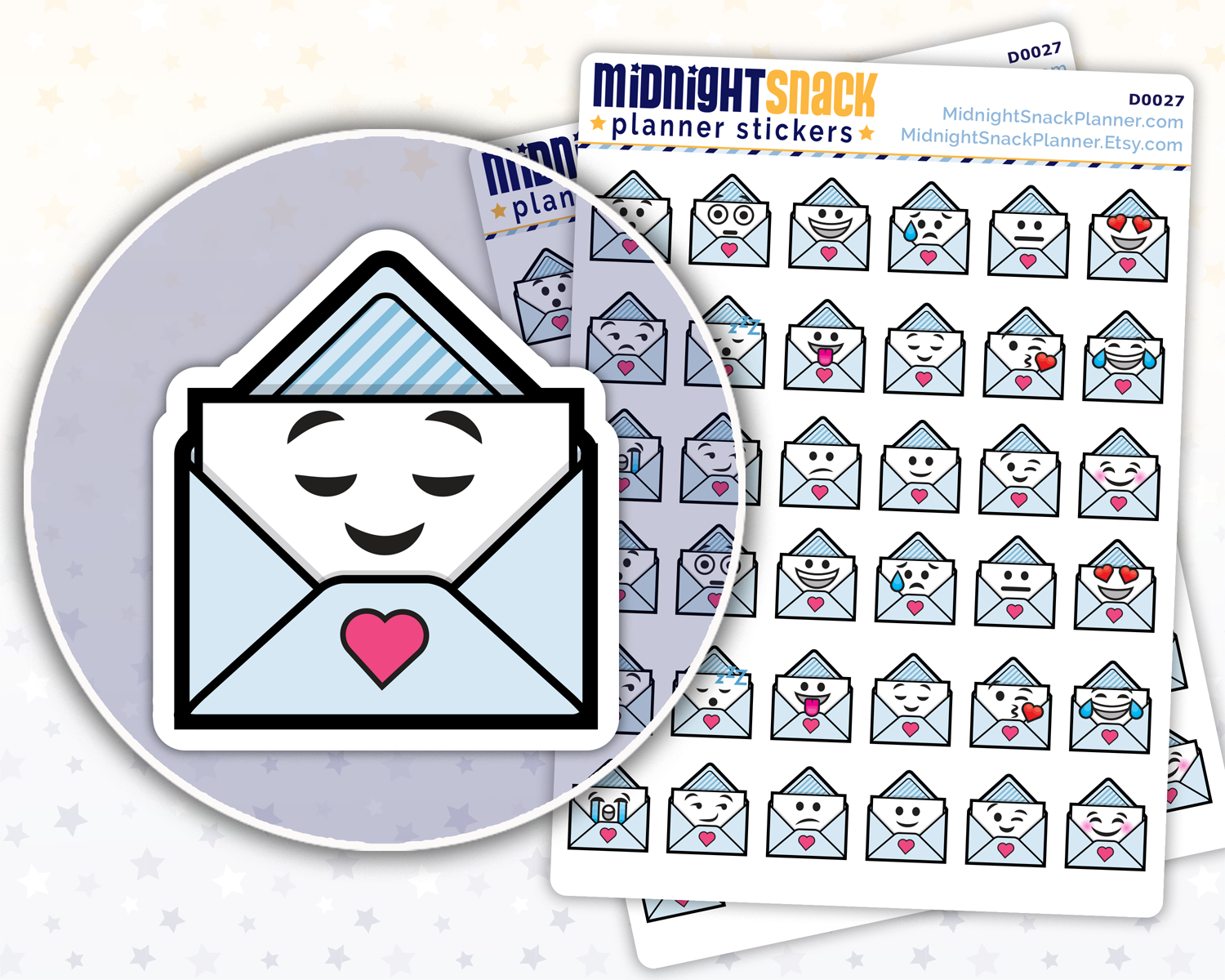 Envelope Emoji: Emotions and Expressions Planner Stickers