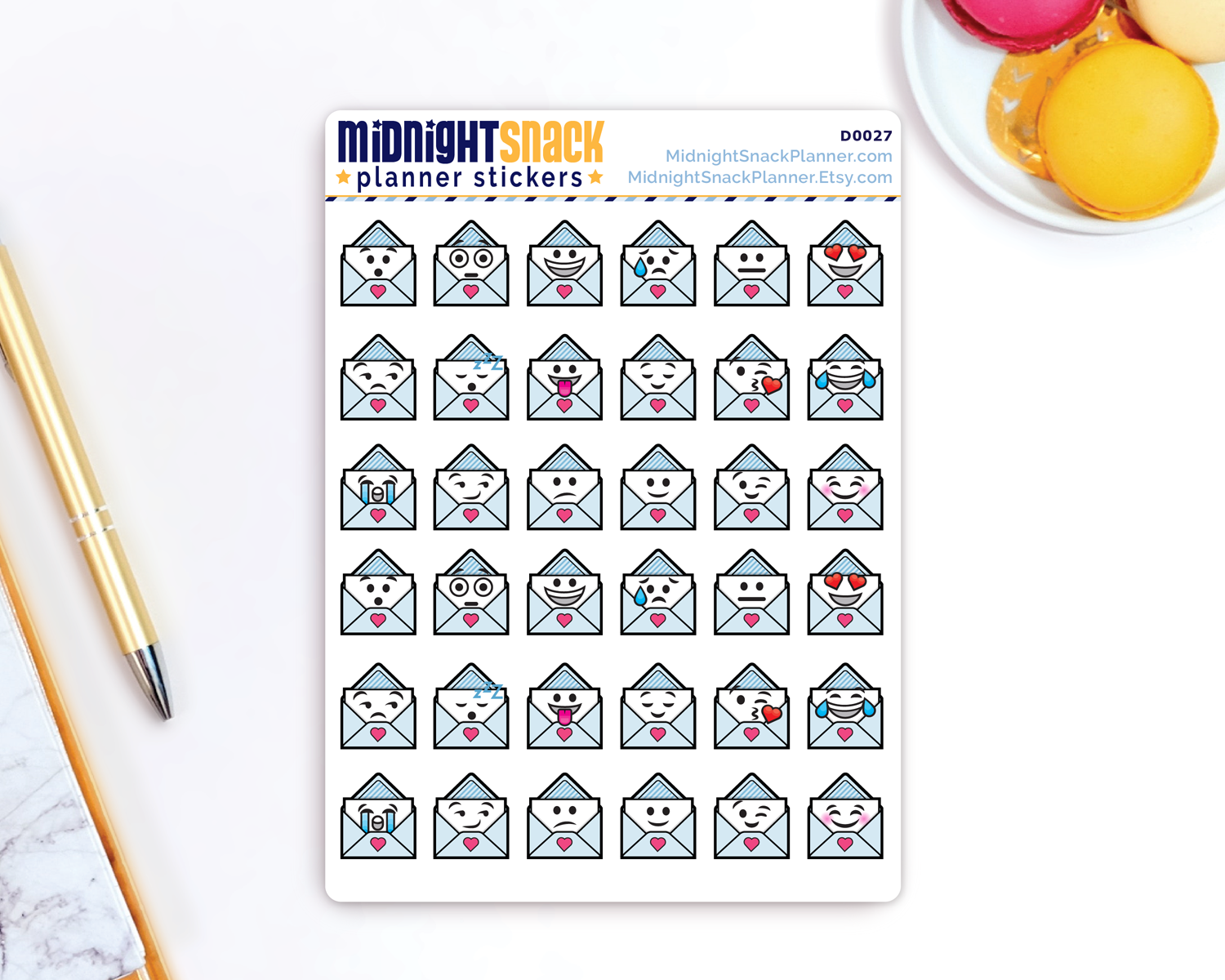 Envelope Emoji: Emotions and Expressions Planner Stickers