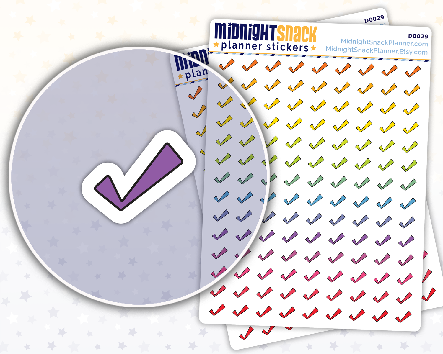 Sticker Check Examples Checkmarks and Check Boxes Planner Stickers – Midnight Snack Planner