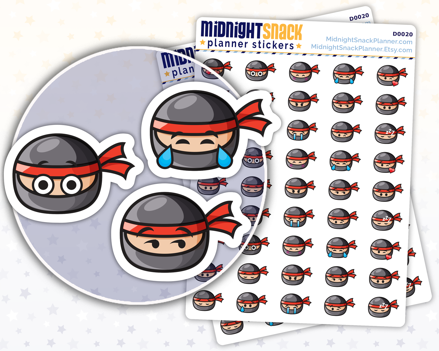 Ninja Emoji: Emotions and Expressions Planner Stickers