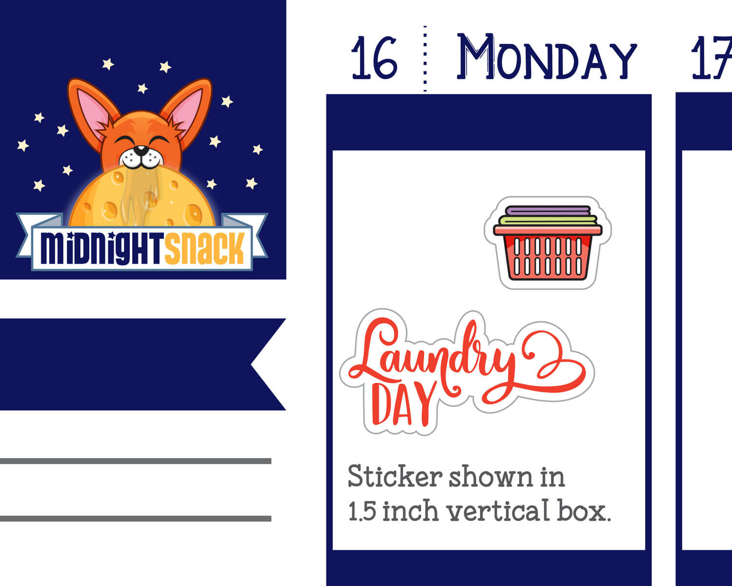 Laundry Day Sampler Planner Stickers from Midnight Snack Planner