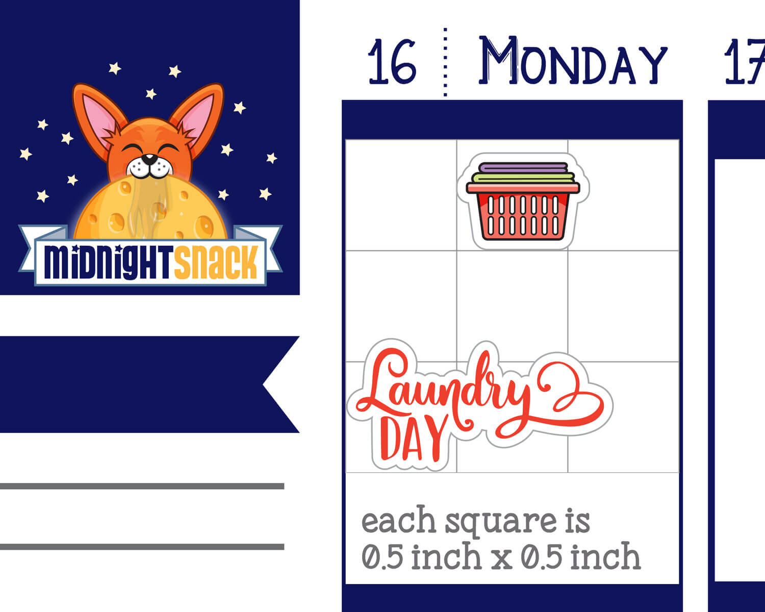 Laundry Day Sampler Planner Stickers from Midnight Snack Planner