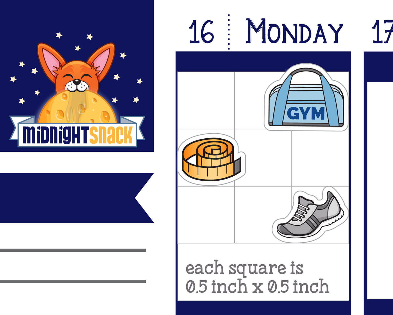 Exercise and Weight Loss Sampler Planner Stickers from Midnight Snack Planner