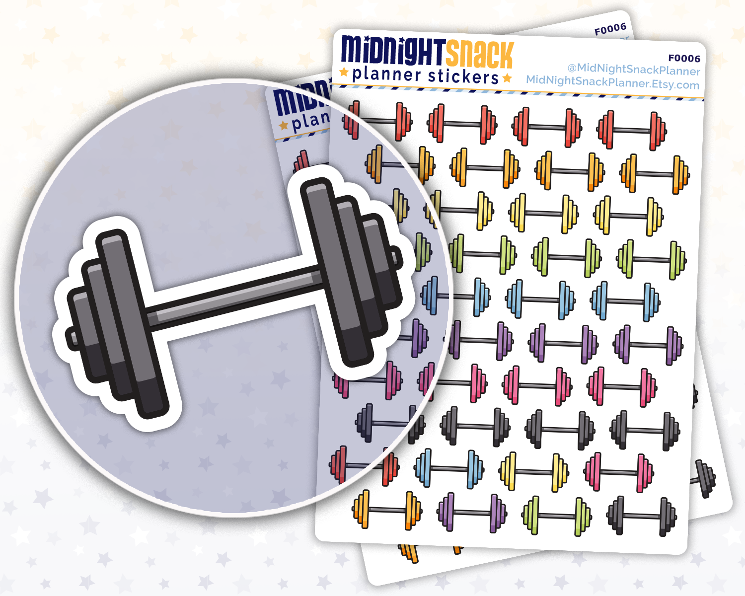Strength Training Planner Stickers from Midnight Snack Planner