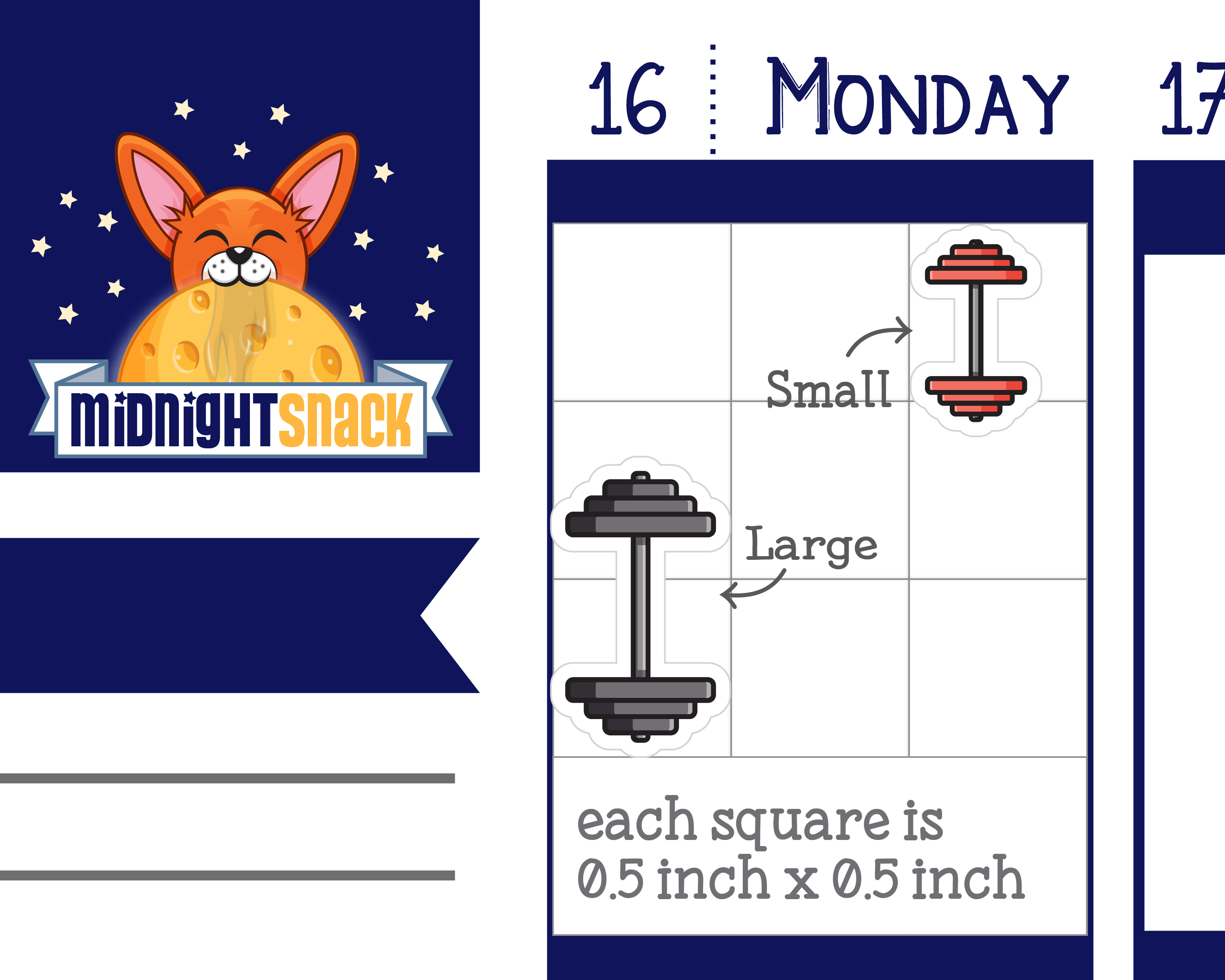 Dumbbell Weights Icon: Strength Training Fitness Planner Stickers