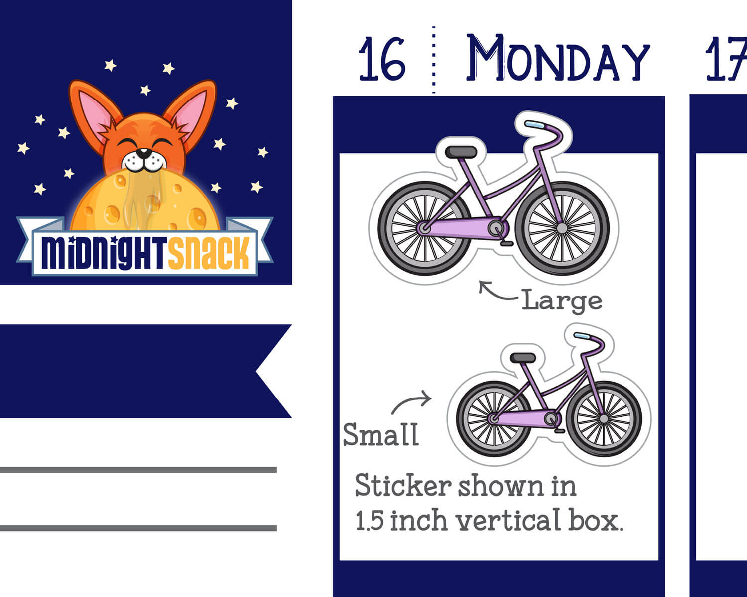 Bike Icon: Fitness Planner Stickers Midnight Snack Planner
