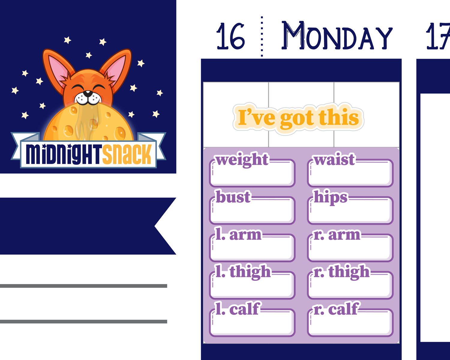 Body Measurements Tracker: Fitness and Exercise Planner Stickers