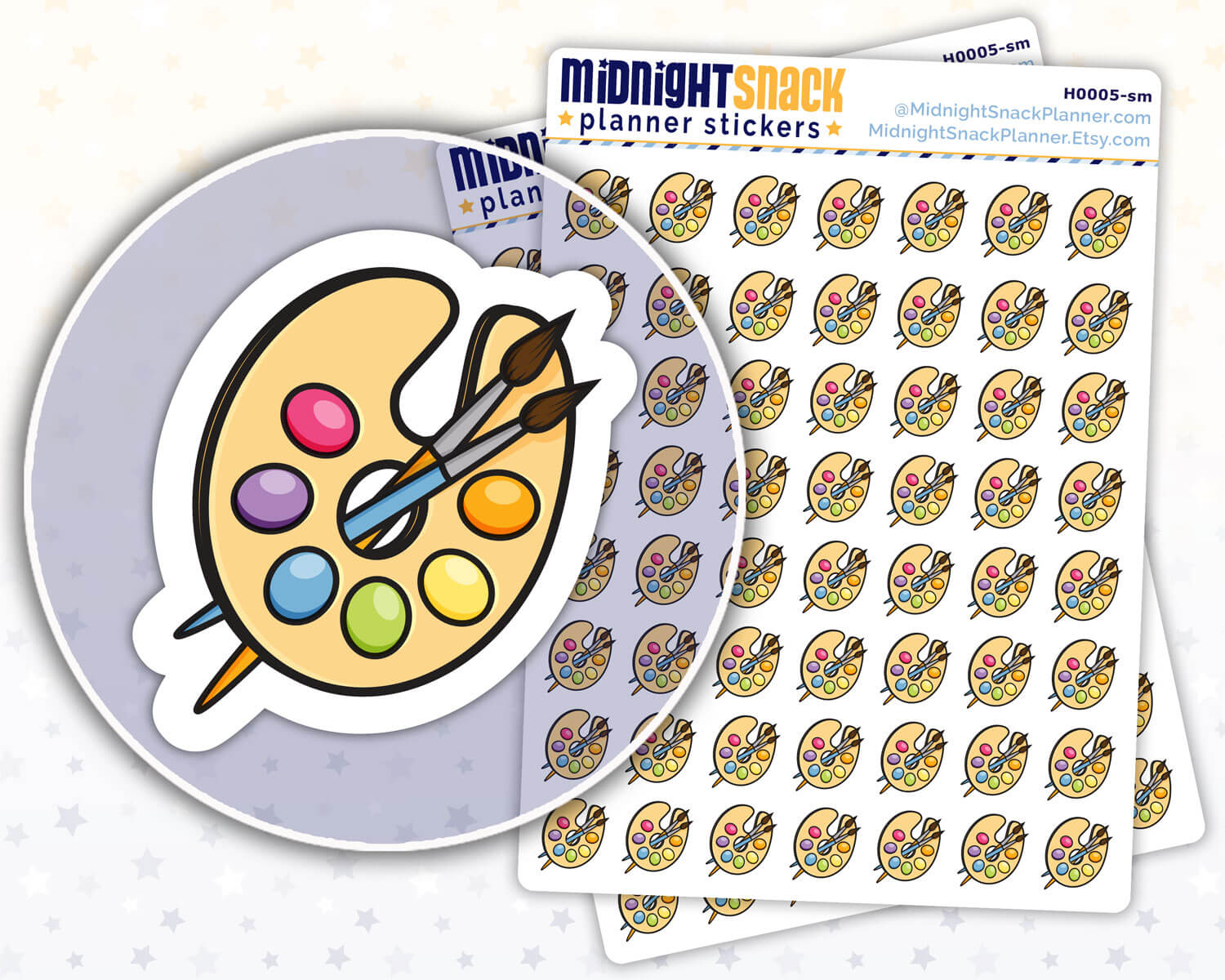 Paint Palette Icon: Art Planner Stickers Midnight Snack Planner