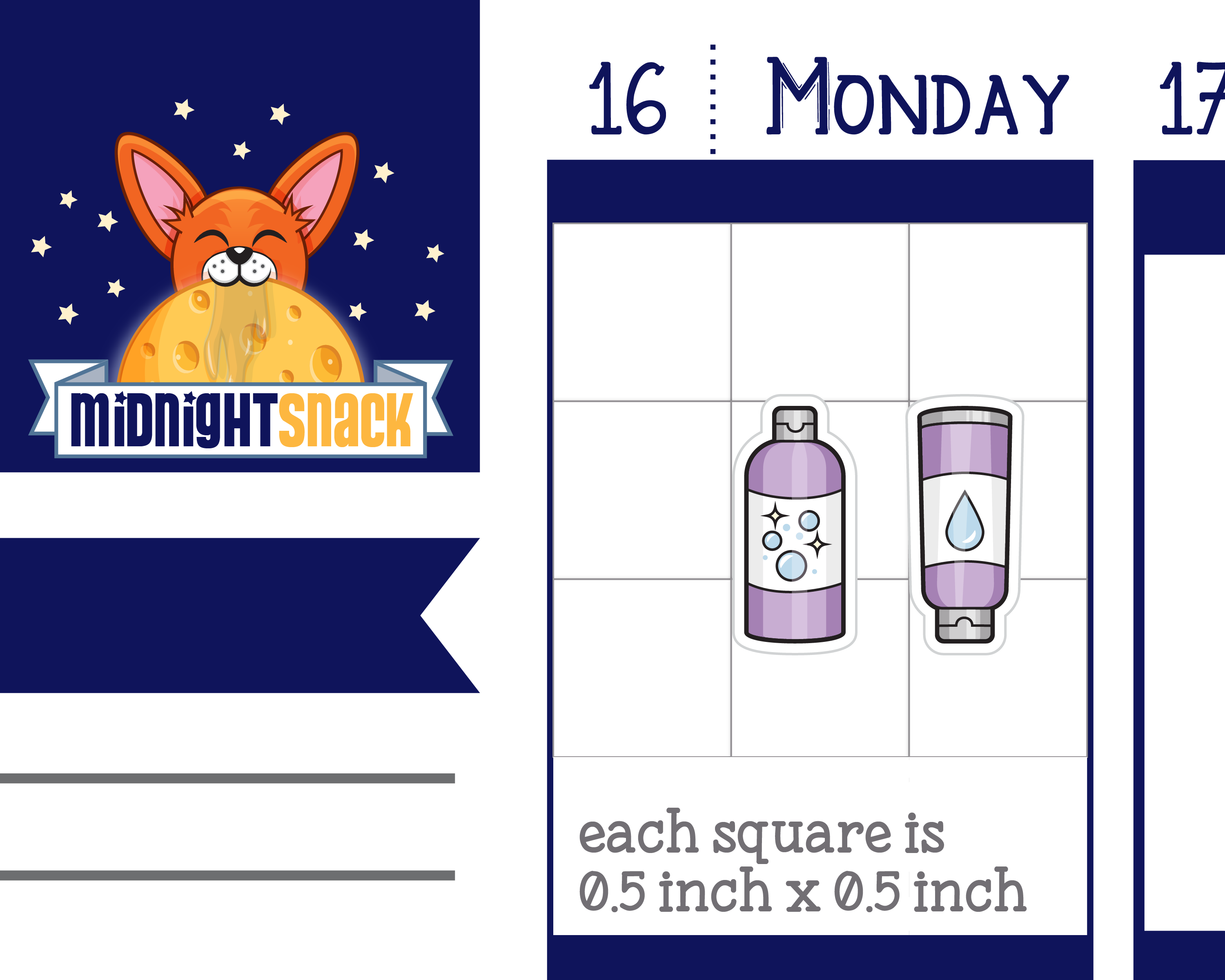 Shampoo and Conditioner Icon: Hair Care Planner Stickers Midnight Snack Planner
