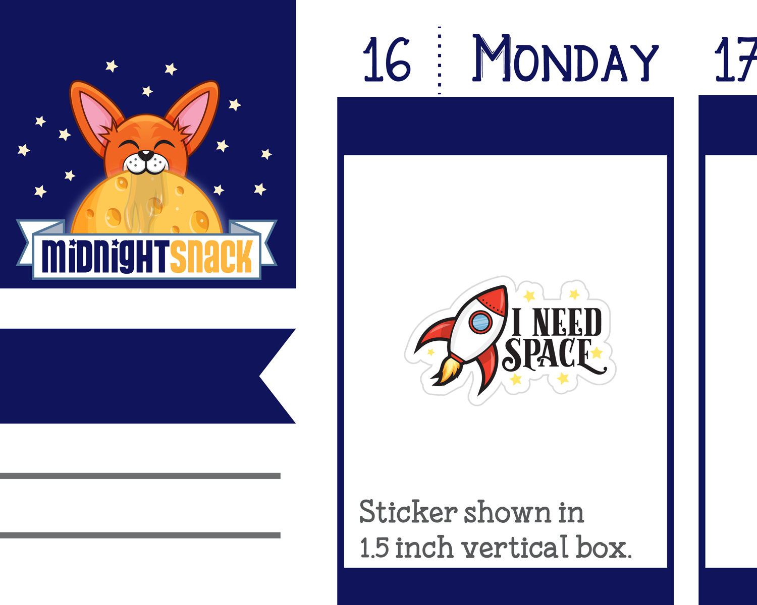 "I Need Space" Rocket Ship Icon: Self Care Planner Stickers
