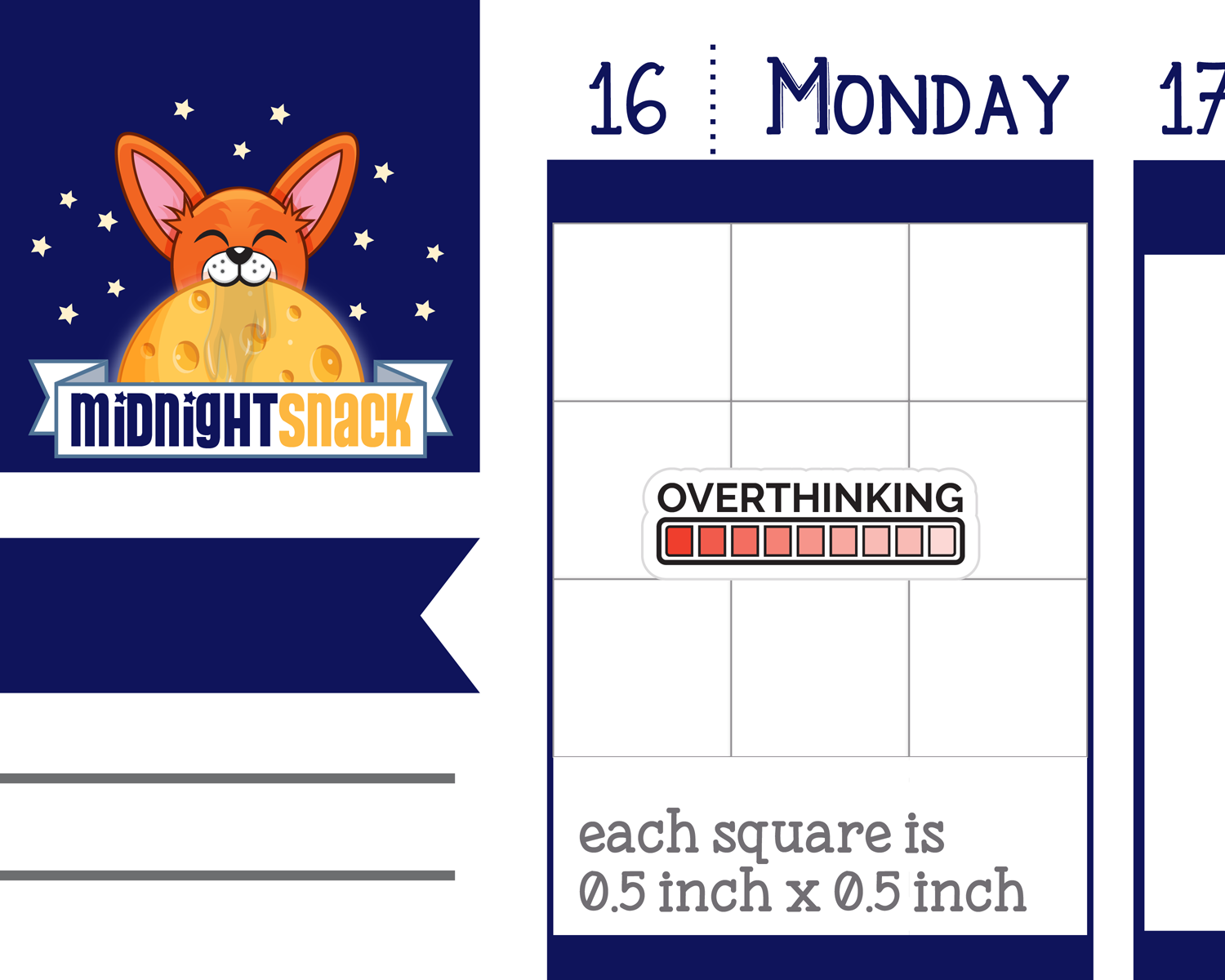 "Overthinking" Loading Bar Icon: Self Care Planner Stickers