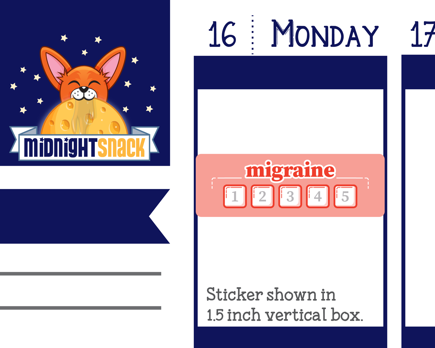 Migraine Tracker Planner Stickers: Migraine Scale 1-5