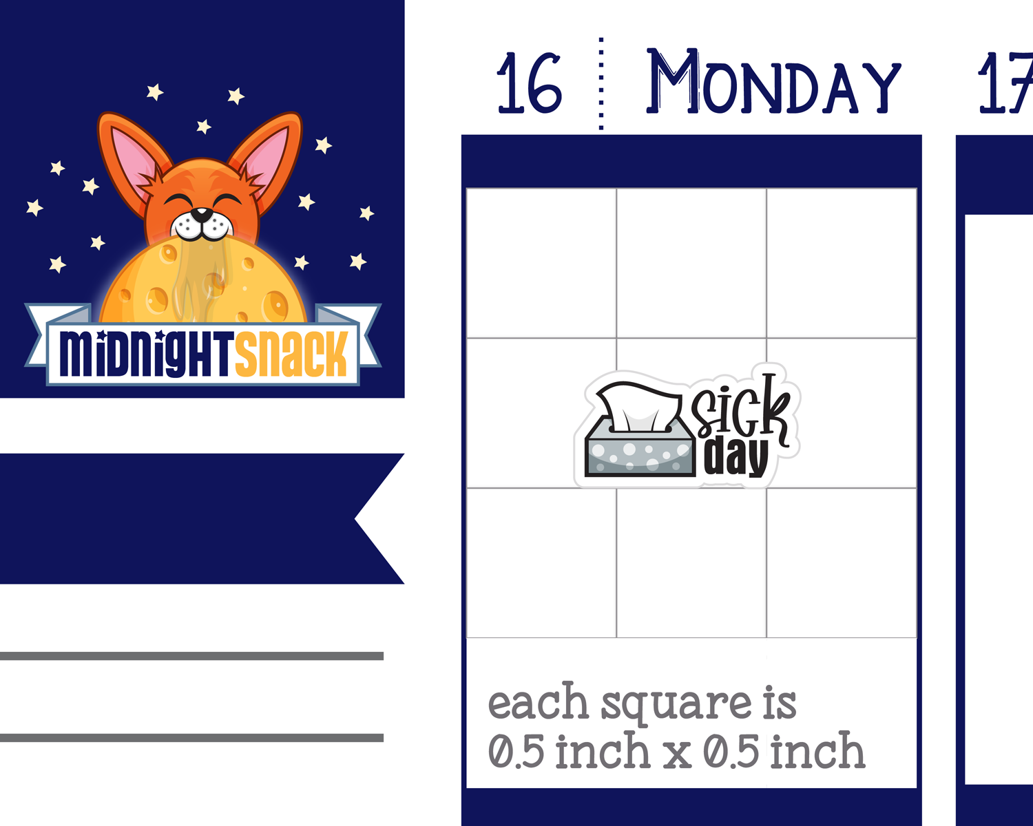 Sick Day and Tissues Icon: Self Care Planner Stickers