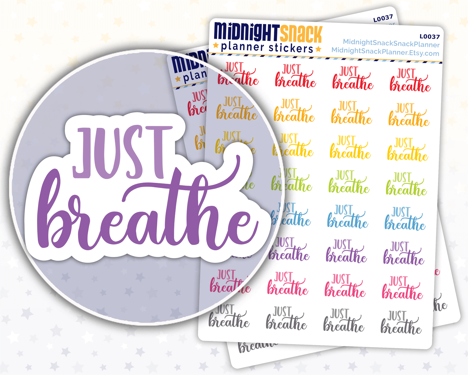 Just Breathe Script Planner Stickers