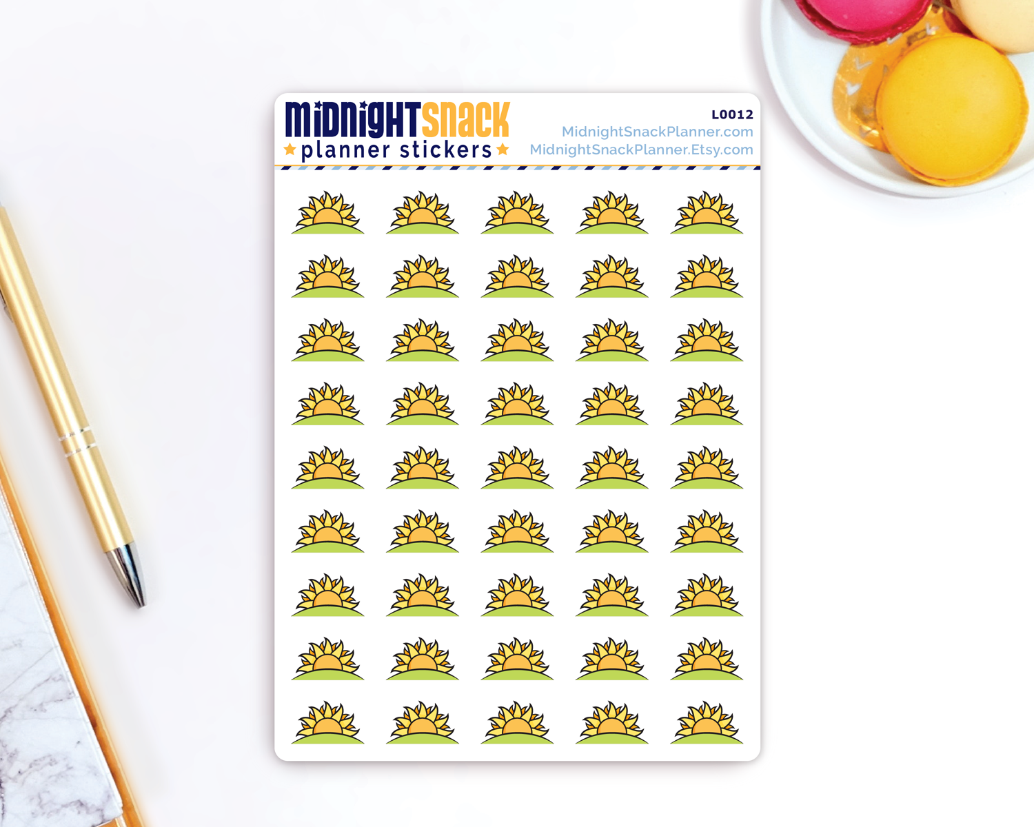 Sunrise or Moon Icon Stickers: Morning and Evening Planner Stickers