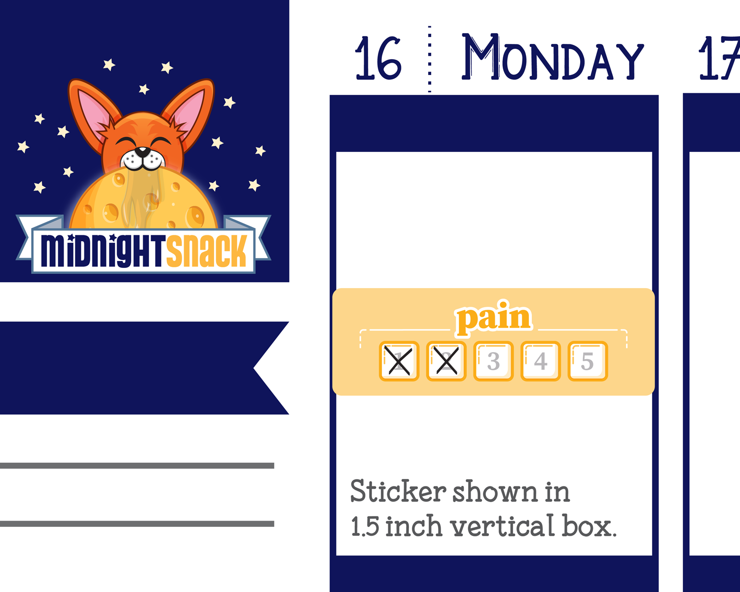 Pain Tracker Planner Stickers: Pain Scale 1-5