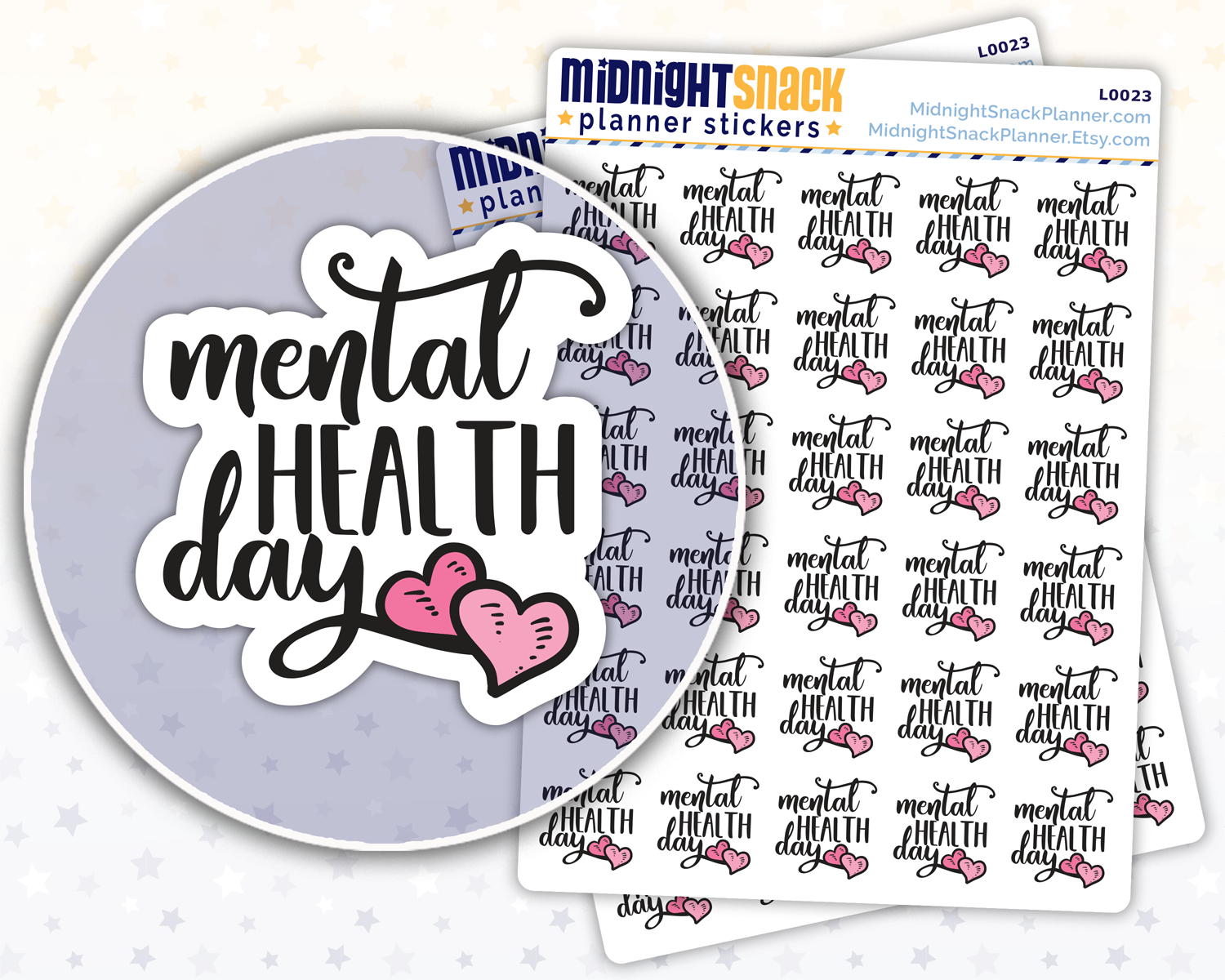 Mental Health Day Icon: Self Care Planner Stickers