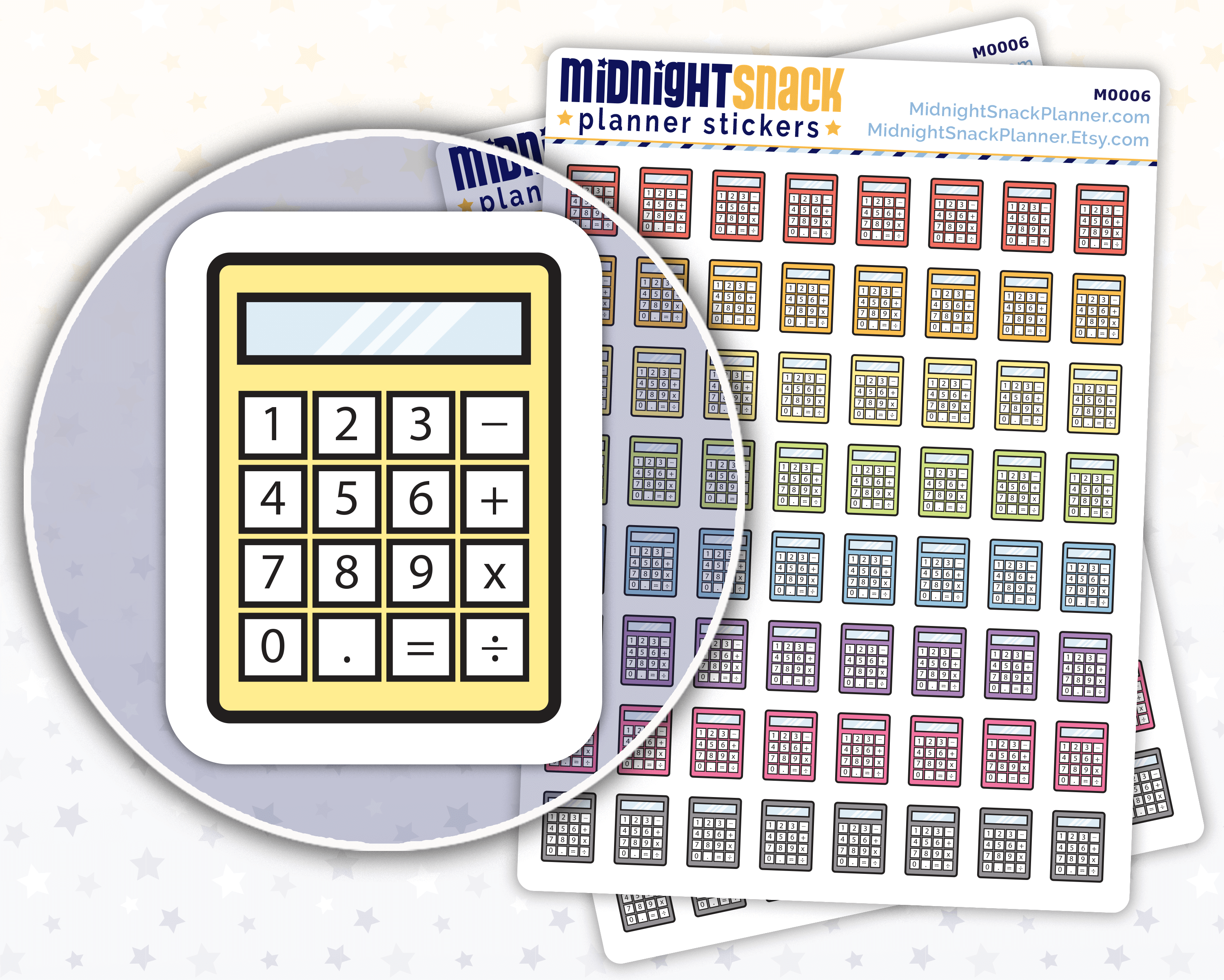 Calculator Icon: Bookkeeping or Math Planner Stickers