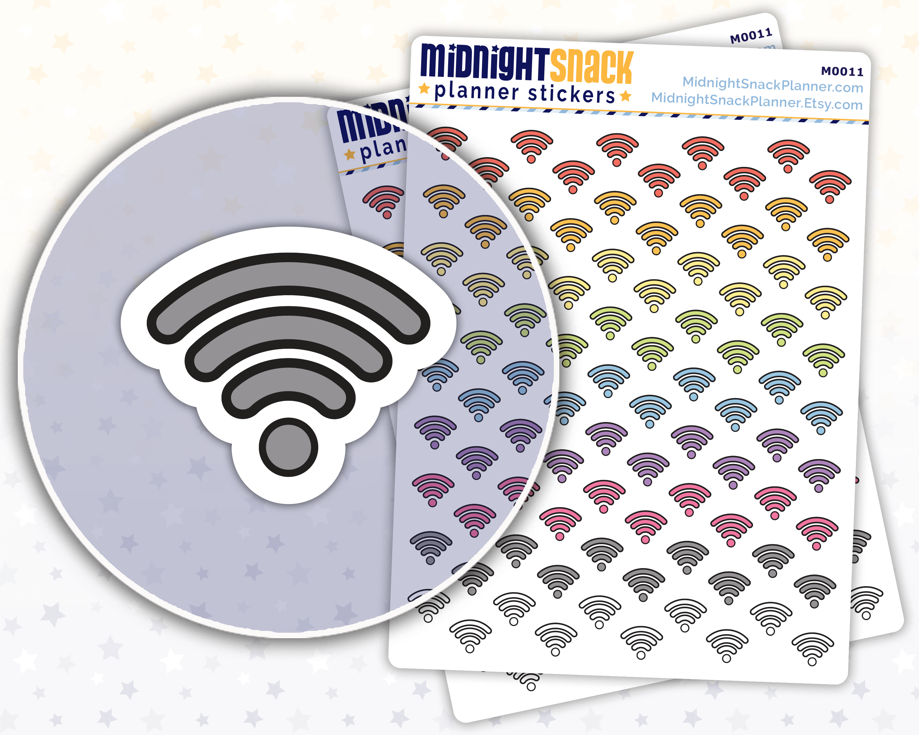 WiFi Icon: Internet Bill Planner Stickers: Midnight Snack Planner