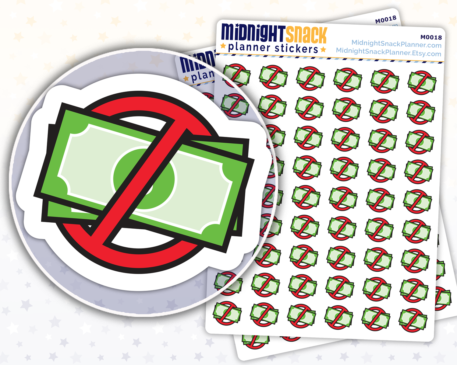 No Spend Icon: Budgeting and Finances Planner Stickers