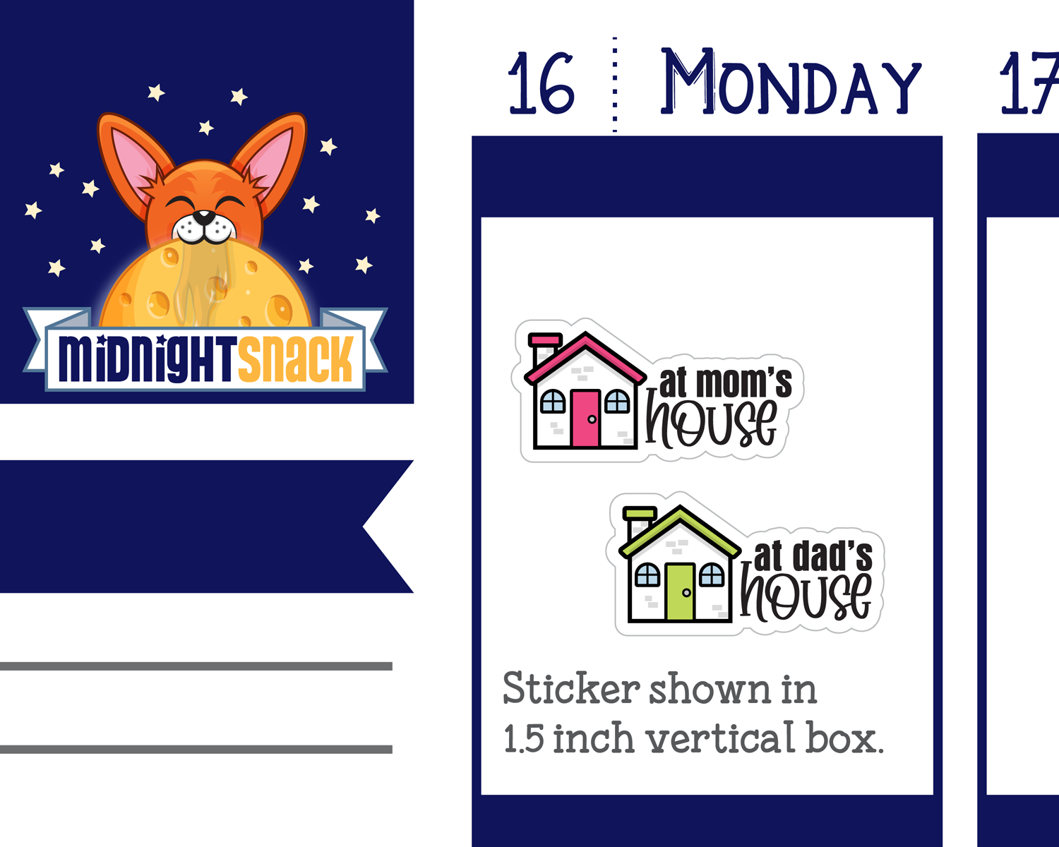 Mom's House or Dad's House Icons: Shared Custody Planner Stickers