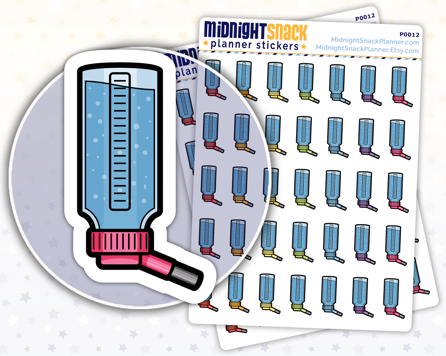 Small Pet Water Bottle Icon: Pet Care Planner Stickers