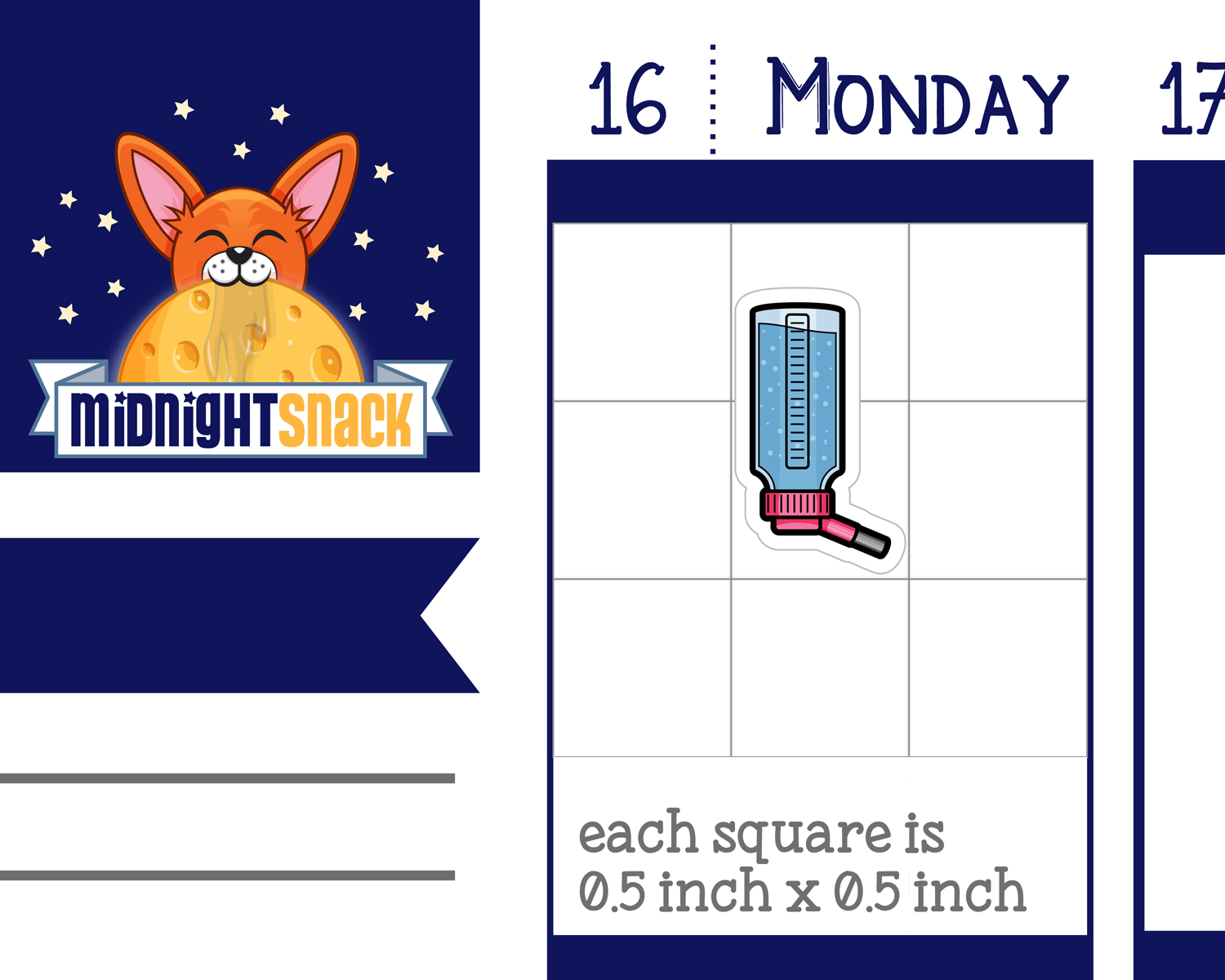 Small Pet Water Bottle Icon: Pet Care Planner Stickers