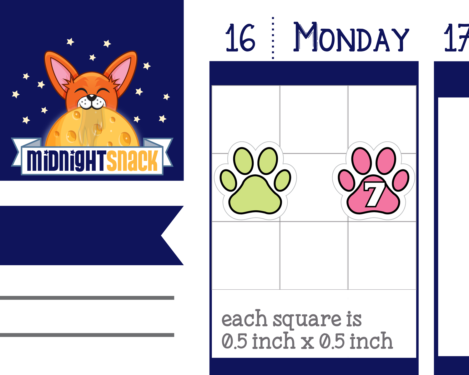 Paw Print Date Cover Planner Stickers