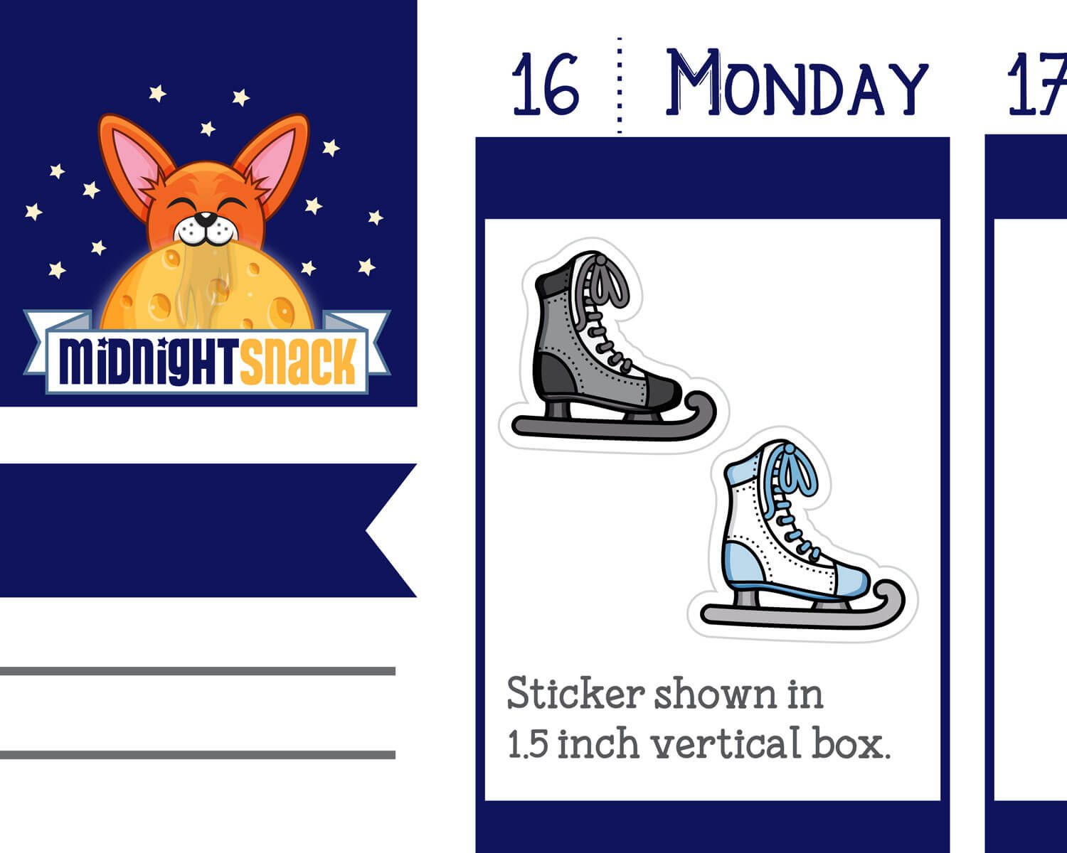 Ice Skates Planner Stickers from Midnight Snack Planner