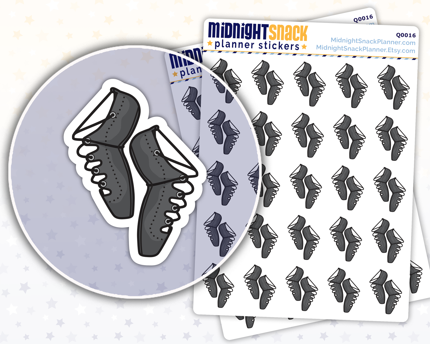 Highland Dance Shoes Icon: Ghillies Planner Stickers