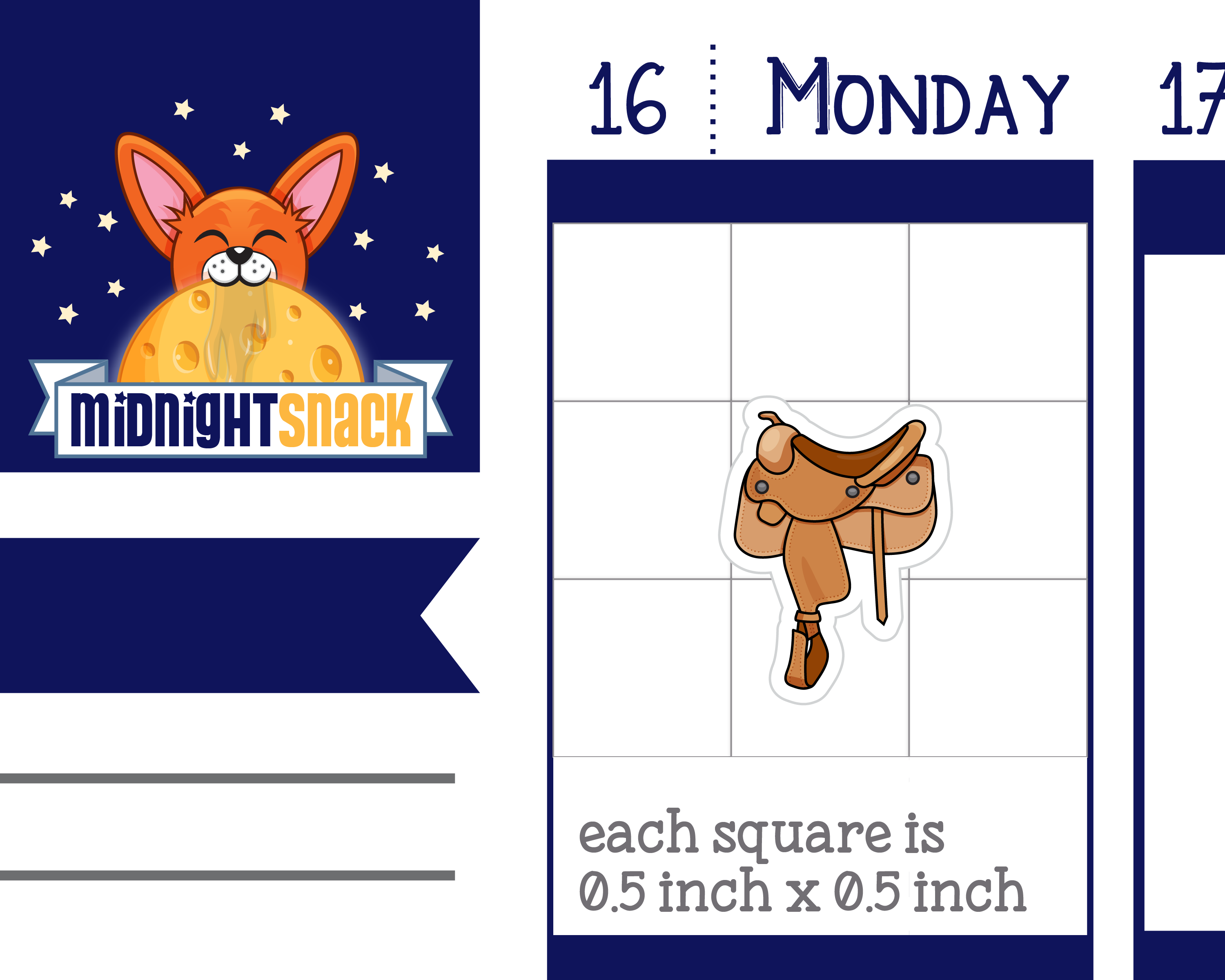 Western Saddle Icon: Horse Back Riding Planner Stickers Midnight Snack Planner