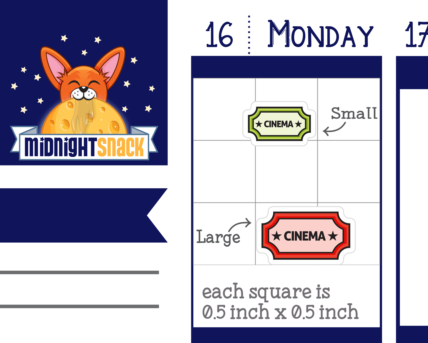 Cinema Ticket Icon: Movie Night Planner Stickers