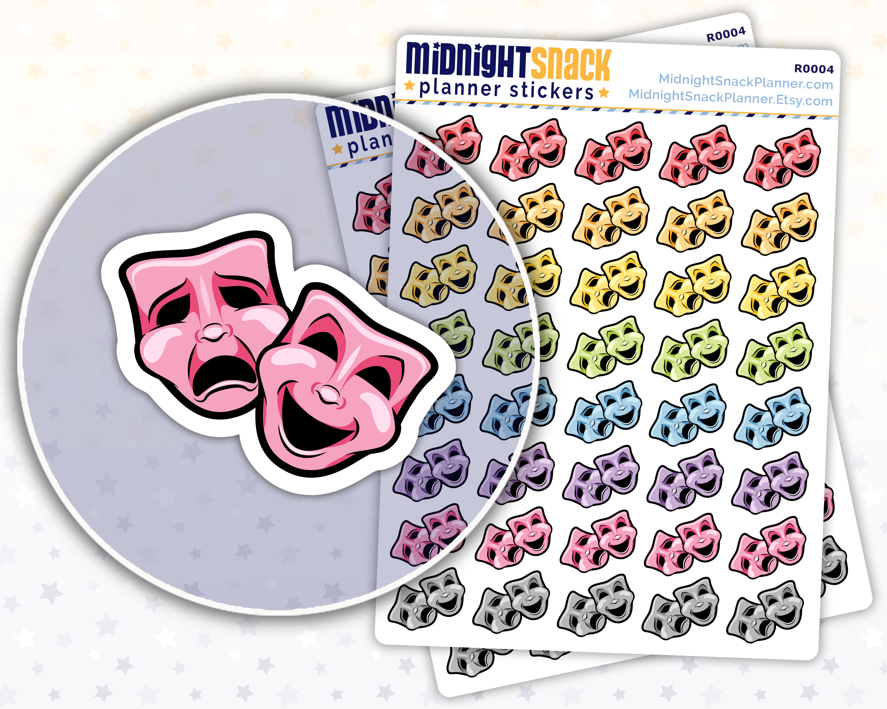 Drama Mask Icon: Theater Planner Stickers