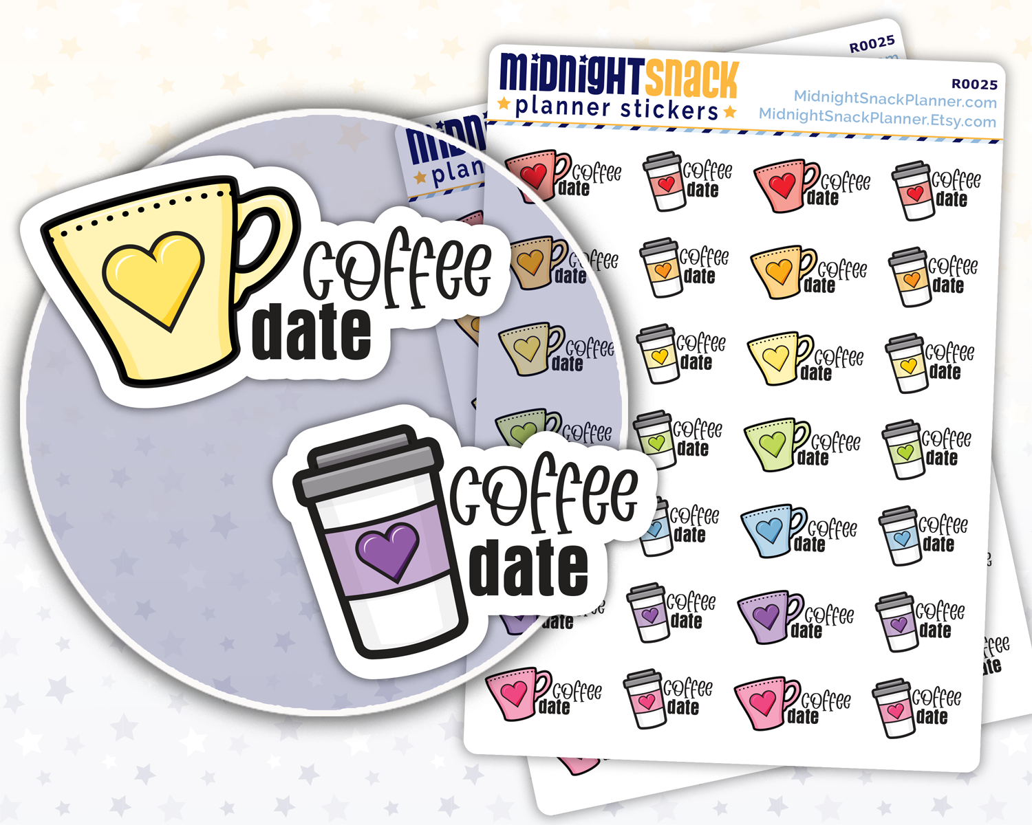 Coffee Date Reminder Planner Stickers