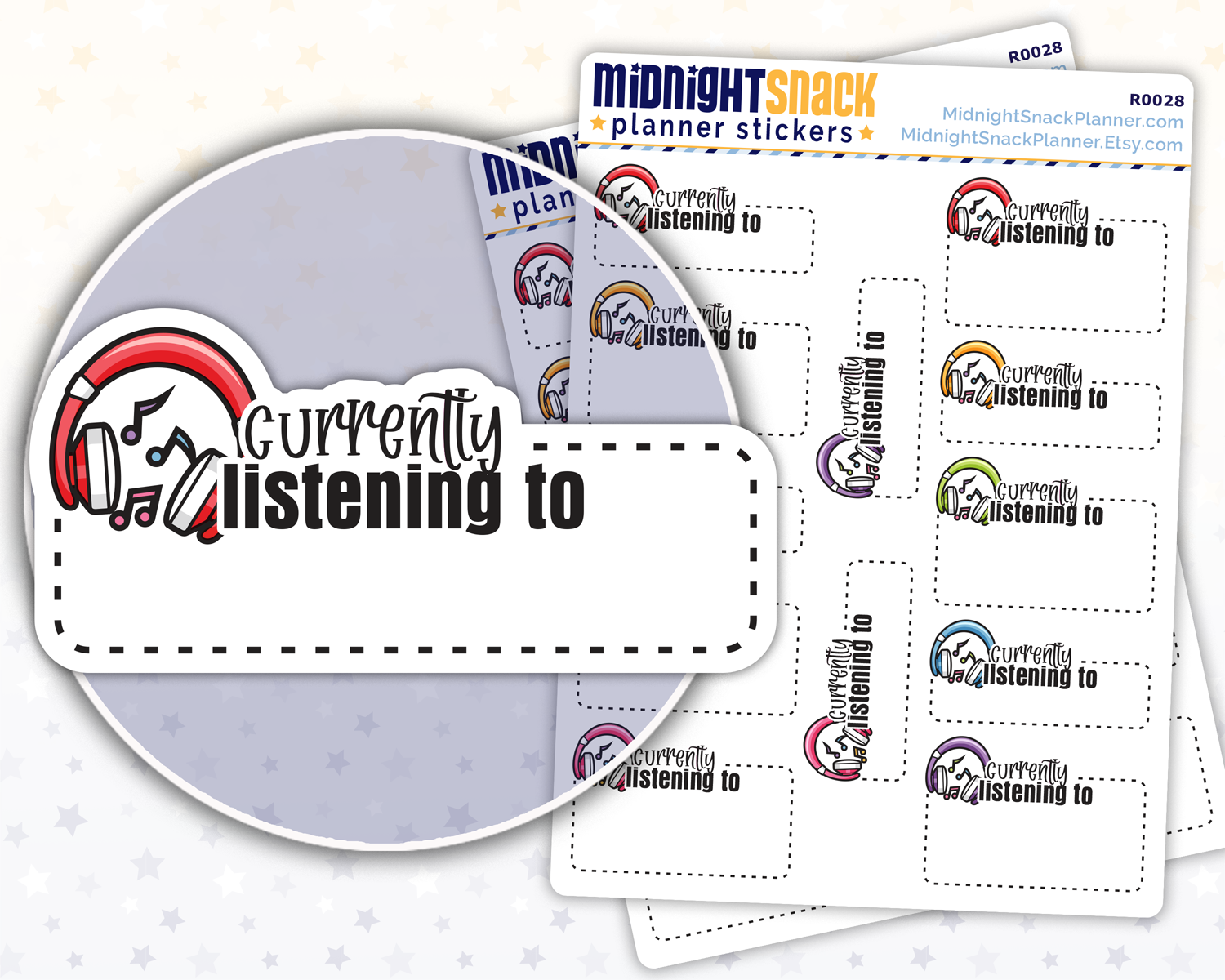 Currently Listening to: Music Lover Planner Stickers