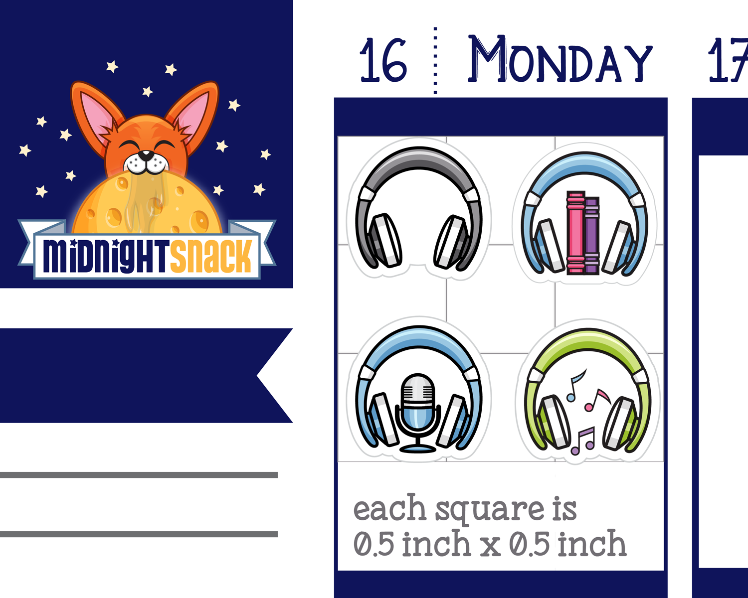 Headphones Icon: Music, Podcast, or Audio Book Planner Stickers