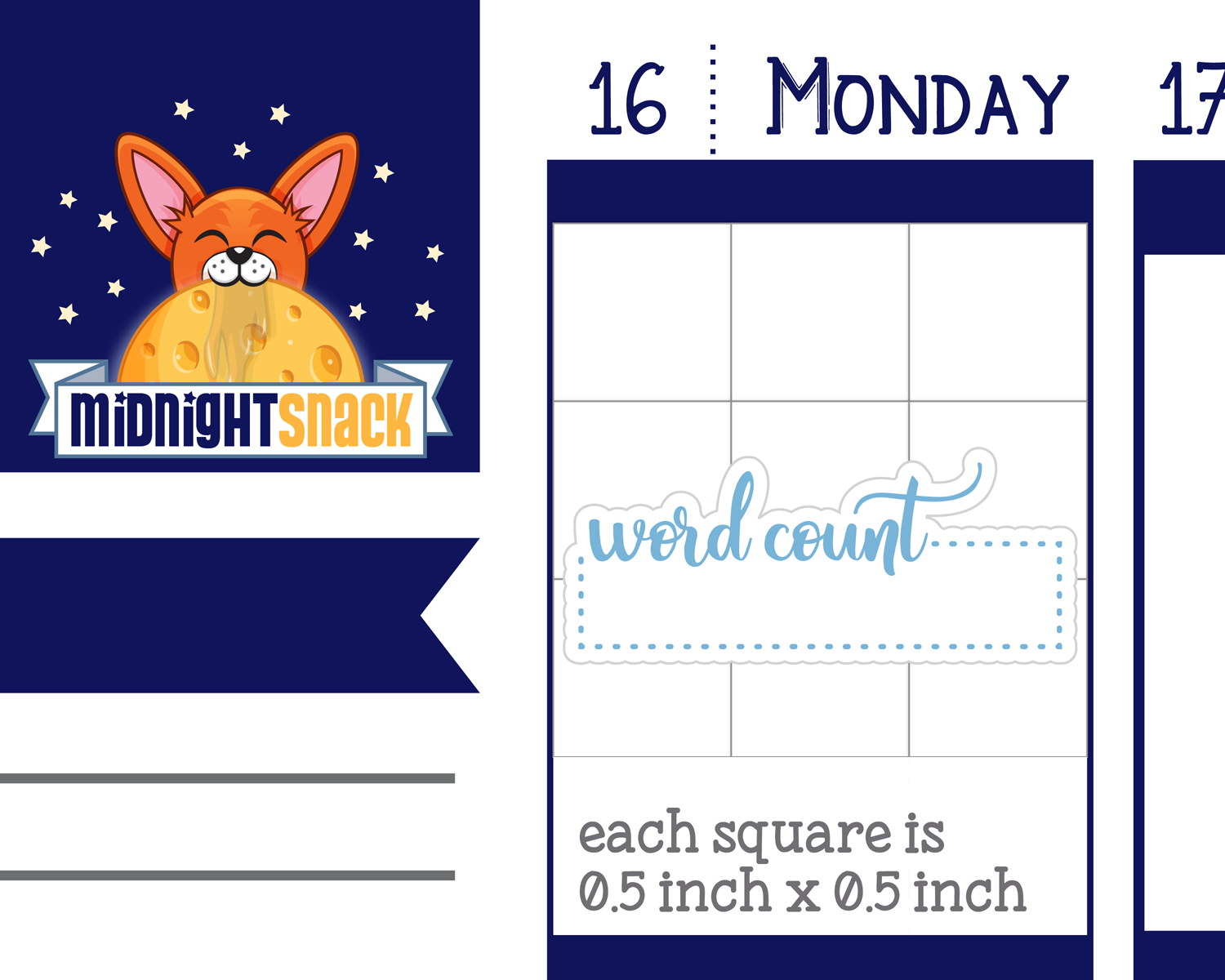 Word Count Script Box Planner Sticker: Writer Planner Stickers