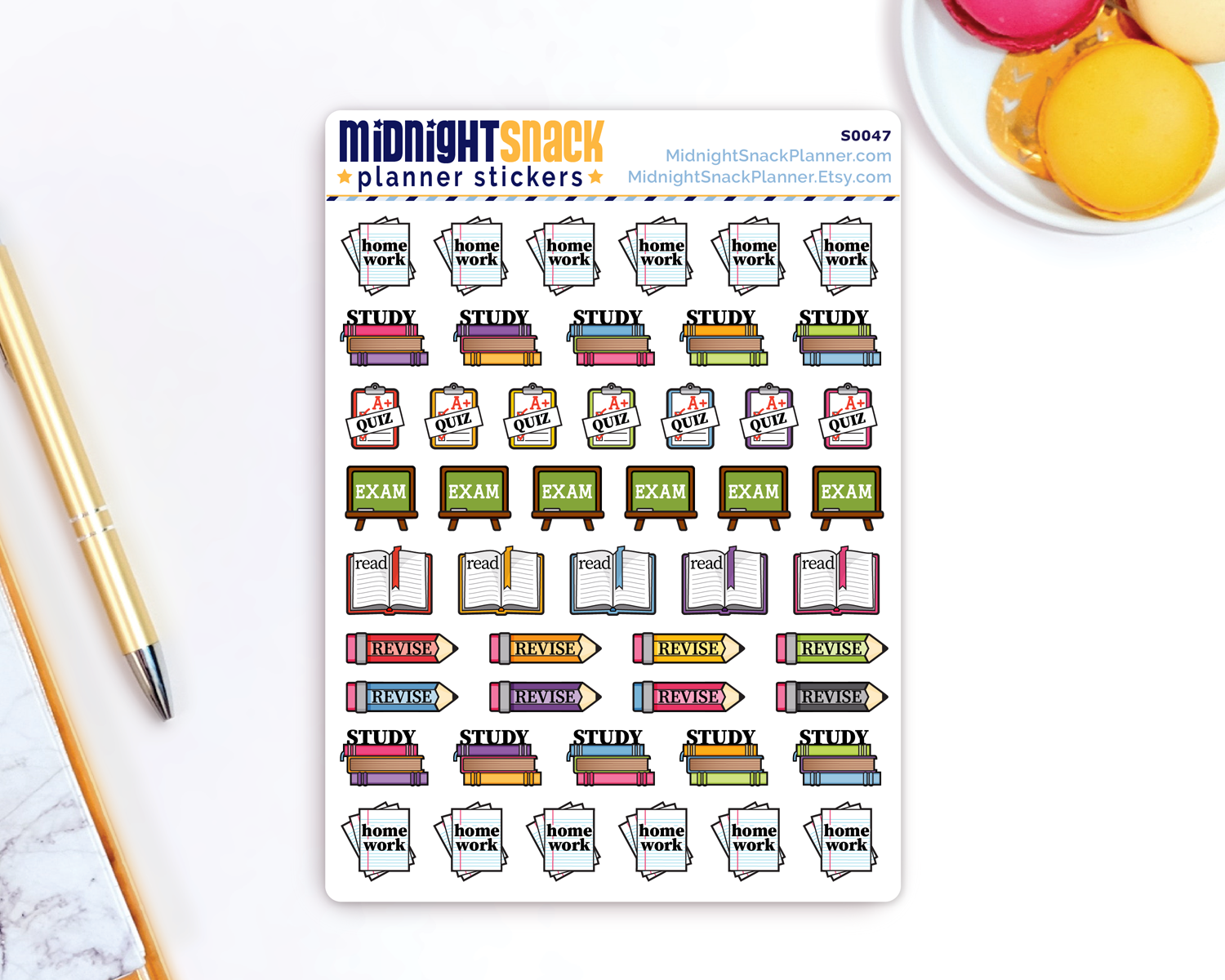 Back to School Icons Sampler: College or High School Planner Stickers