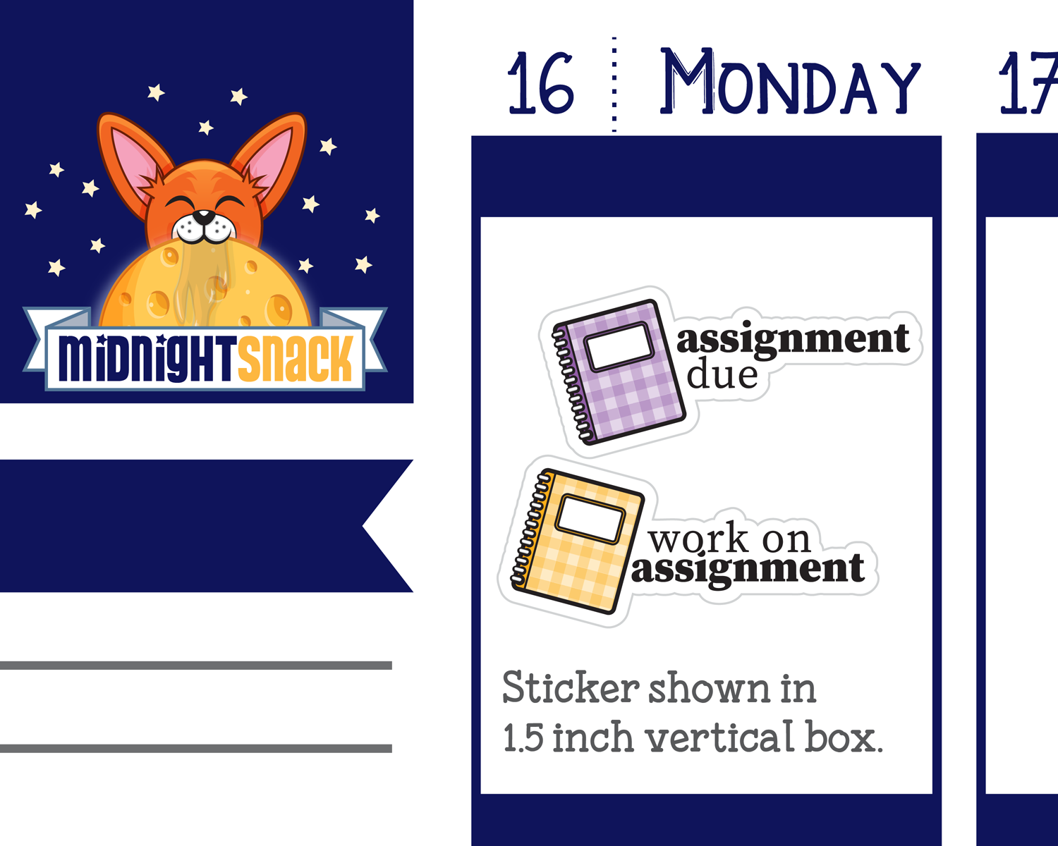 Assignment Planner Stickers: School Notebook Icons
