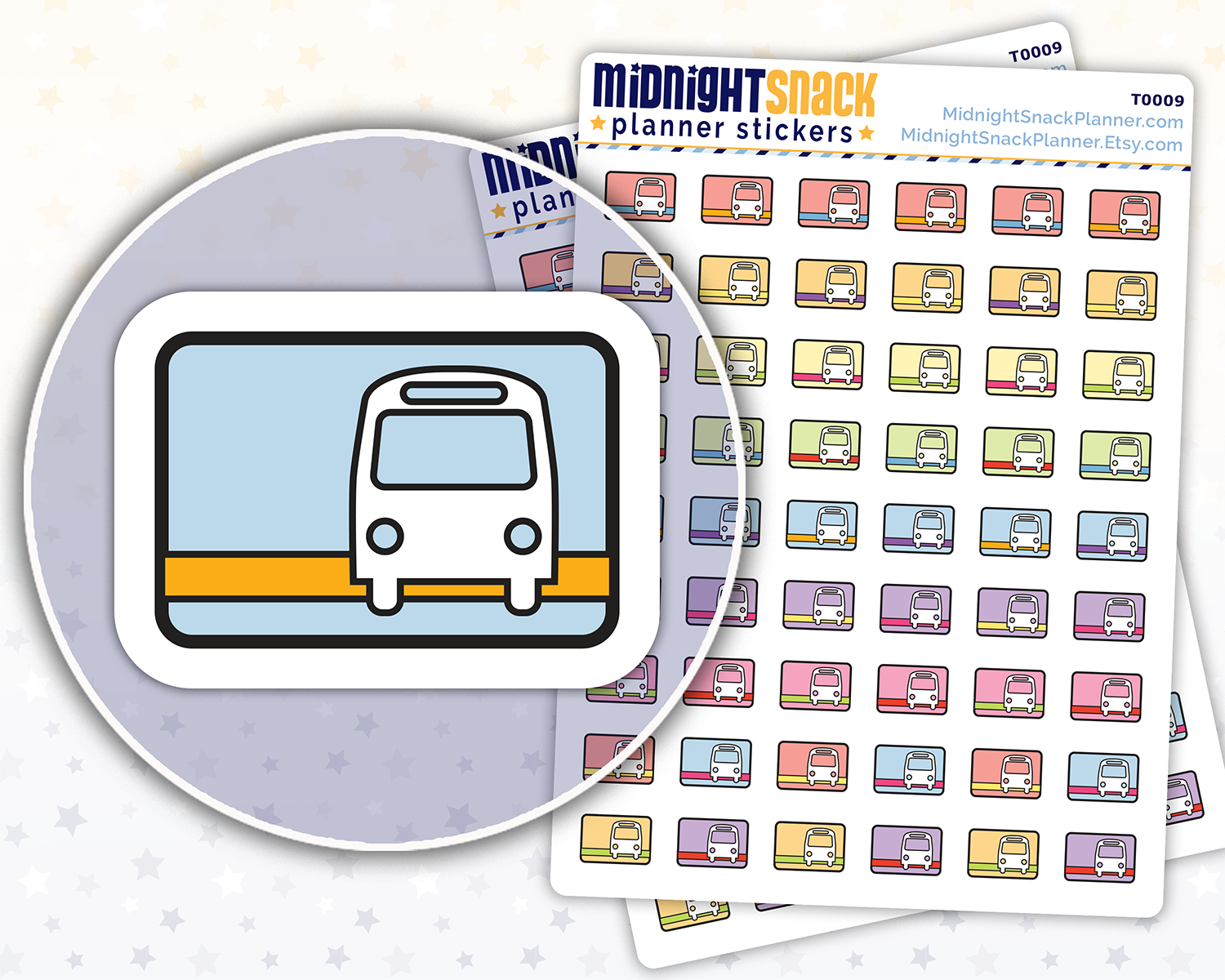 Bus Pass Refill Icon: Public Transportation Planner Stickers