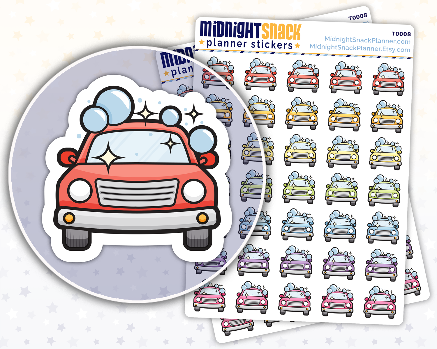 Car Wash Planner Sticker: Vehicle Maintenance Planner Sticker
