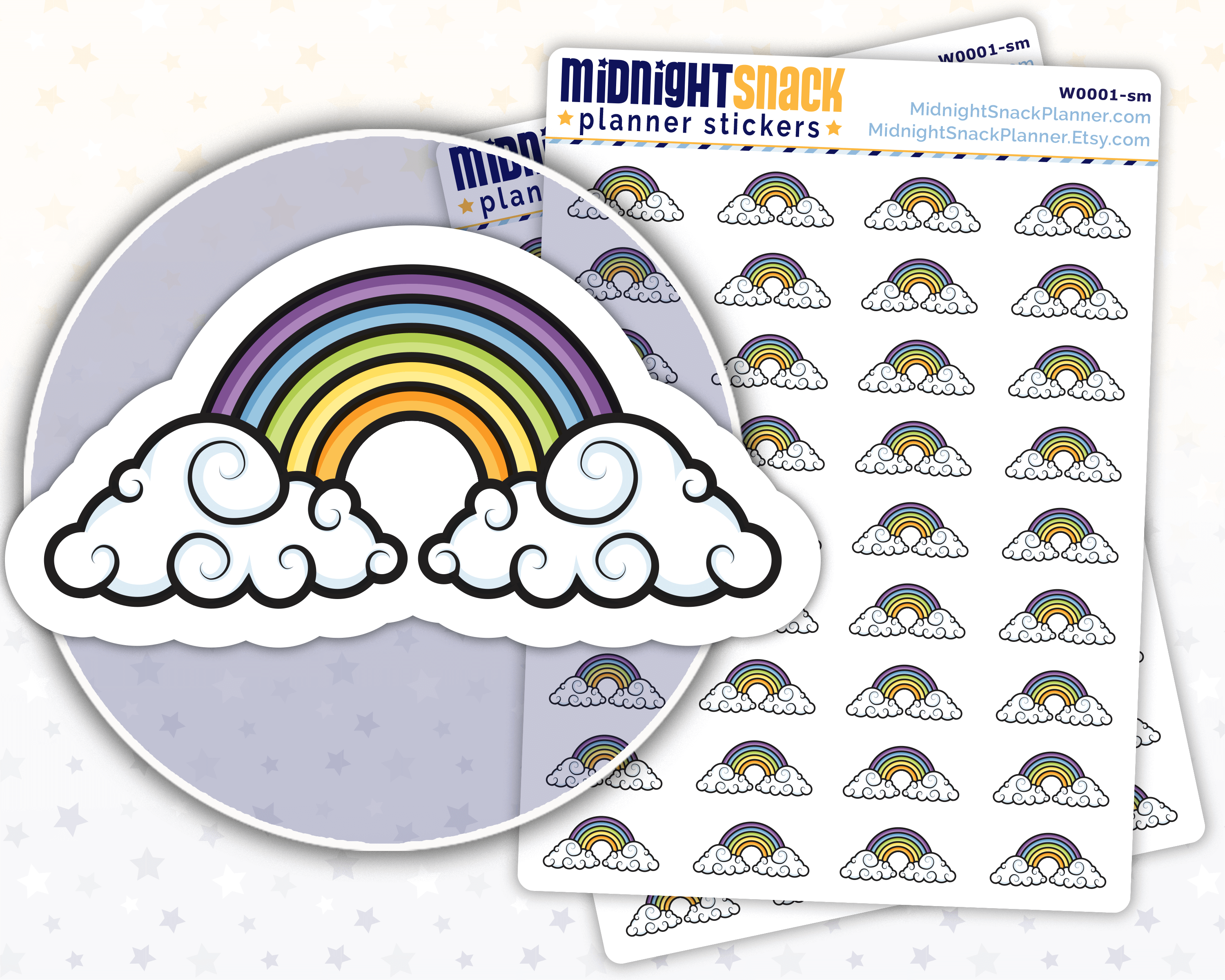 Rainbow Icon: Weather Planner Stickers Midnight Snack Planner