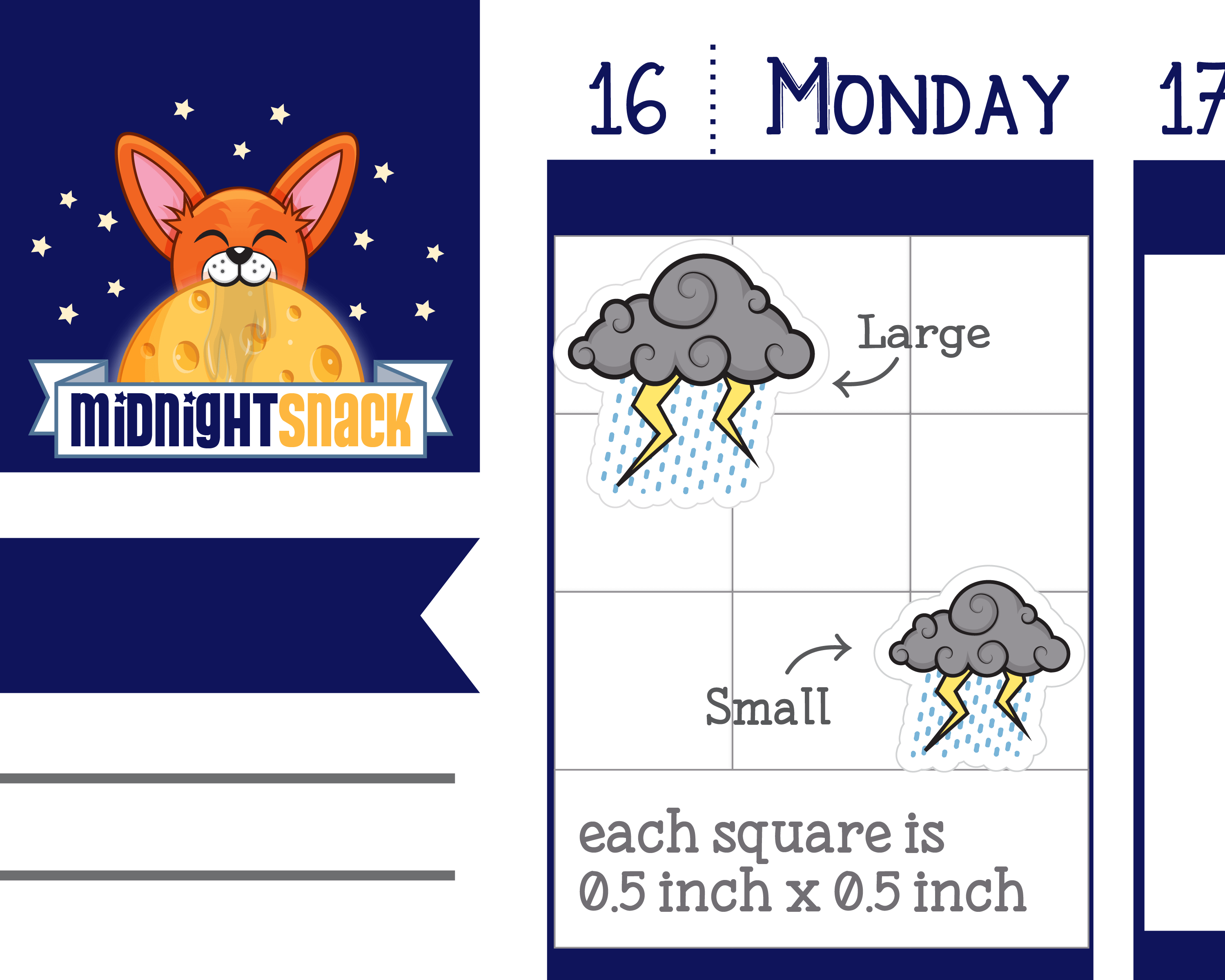 Thunderstorm Icon: Weather Planner Stickers Midnight Snack Planner