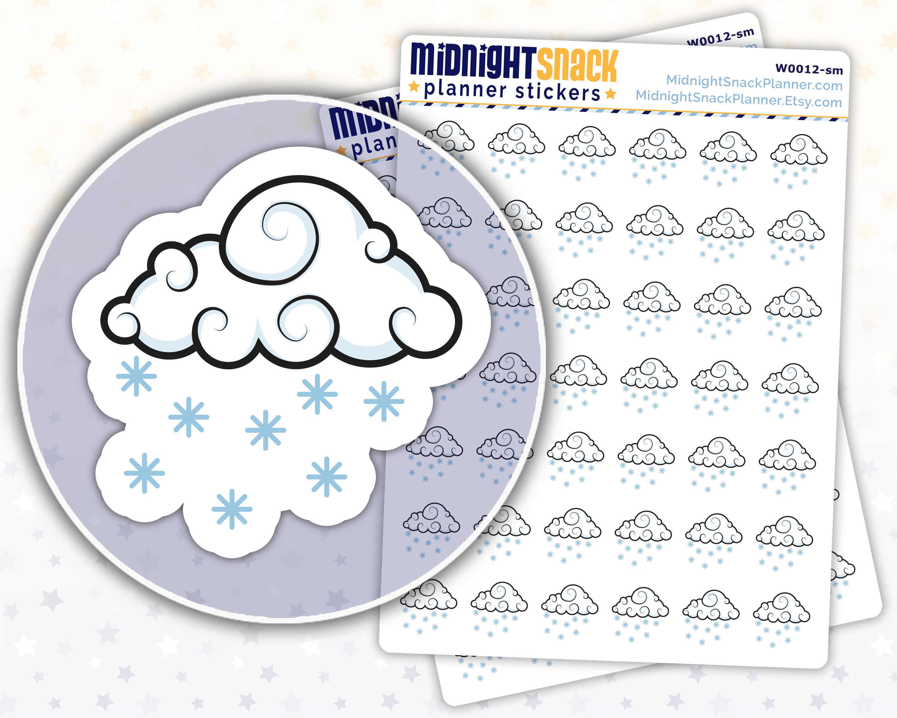 Snow Icon: Weather Planner Stickers Midnight Snack Planner