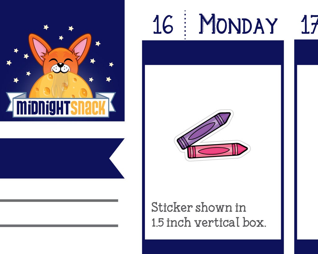 Crayon Icon: Preschool Planner Stickers Midnight Snack Planner