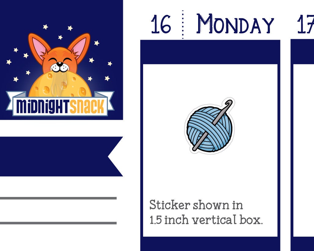 Crochet Icon: Craft Planner Stickers Midnight Snack Planner